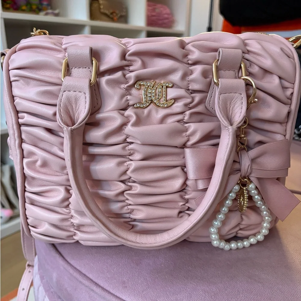 Juicy Couture Pink Ruched Satchel - Picture 1 of 3